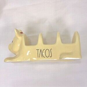 Rae Dunn Chihuahua Taco Holder Yellow Ceramic Dog Pup Puppy Taco Tuesday New